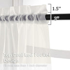 Ivory Sheer Curtains 78 Inches Long 2 Panels - Image 3