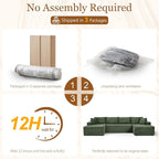 125" Modular Sectional Sleeper Sofa, Boneless Cloud Couch - Image 7