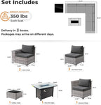 ovios 7 Pieces Patio Furniture Set, Outdoor Wicker Sectional Sofa - Image 8