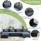 Oprisen 154" Modular Sectional Sofa, Comfy Cloud Couch Sectional Sofa - Image 6