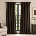MIULEE Velvet Curtains 52x96 inches Chocolate Brown Blackout Curtains | Luxury by MIULEE