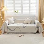 VClife Sofa Couch Cover Washable- Modern White and Gray Striped Jacquard Couch by VCLIFE