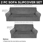 Peryiter 2 Pcs Sofa Covers Couch and Loveseat Covers Set Stretch Sofa Slipcover - Image 2
