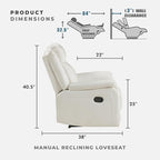 Lexicon Manual Double Reclining Loveseat, Polished Microfiber Manual Wall - Image 2