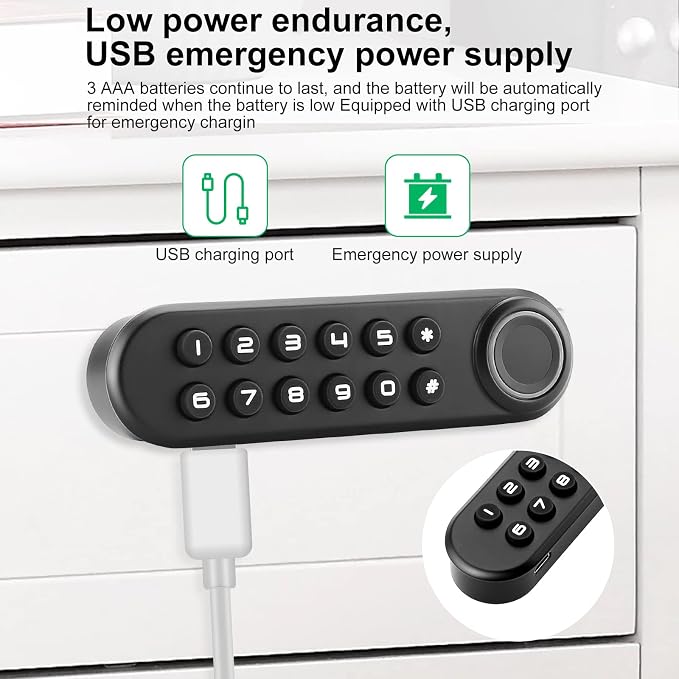 Fingerprint Cabinet Lock, Smart Biometric Password Lock - Image 5