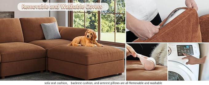 EASE MOOSE Sectional Modular Sofa, Oversized L Shape Sectional Couch Wide Deep - Image 8