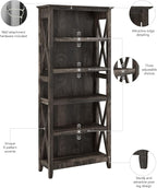 Bush Home Tall 5 Shelf Bookcase - Image 5