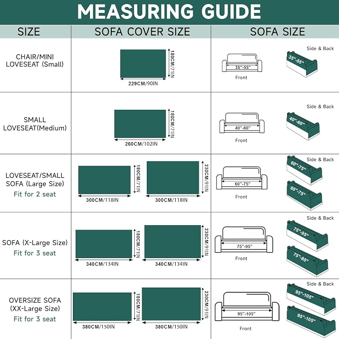VClife Couch Cover for Sofa, XL Couch Covers for Sectional Sofa, Thick Sofa - Image 2