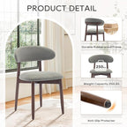 COLAMY Wooden Dining Room Chairs Set of 2, Modern Upholstered Fabric Dining - Image 5