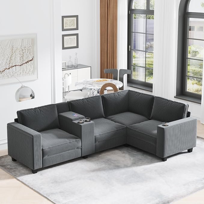 Ball & Cast 105.5" L-Shaped Sectional Sofa Bed - Image 10