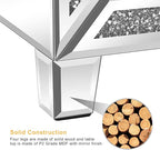 VINGLI Mirrored Nightstand Glass End Table, Mirrored Bedside Table - Image 6