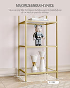Hzuaneri Bookcase Bookshelf, Tempered Glass Bookshelves, Slim Shelving Unit - Image 6