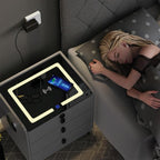 Smart Nightstand with Wireless Charging, with Fingerprint Lock Drawer, Night - Image 6
