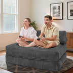 HABUTWAY Folding Sofa Bed, Foldable Floor Sofa Lounge w/Dual-Pillow & Handle - Image 3