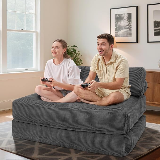 HABUTWAY Folding Sofa Bed, Foldable Floor Sofa Lounge w/Dual-Pillow & Handle - Image 3