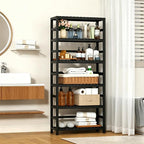 VASMIA 6-Tier Bamboo Shelf, Bamboo Storage Shelving Unit, Tall Bookcase - Image 4