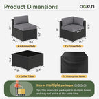 Aoxun 7 Piece Patio Furniture Set Wicker Rattan Patio Sectional Sofa Set - Image 6