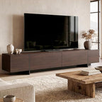 AIEGLE 95.1" W TV Stand with 4 Flip-Down Drawers, Modern Entertainment Center by AIEGLE