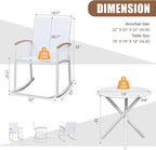 Shintenchi 3 Piece Outdoor Rocking Bistro Set, Textilene Fabric Small Patio - Image 6