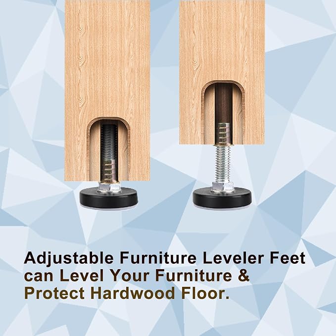 WAFJAMF M8 Thread Leveling Feet PTFE Bottom, Adjustable Furniture Feet Threaded - Image 4