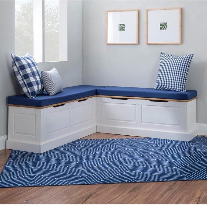 HomeStock Sophisticated Simplicity Backless Corner Nook Set Two Tone by Homestock