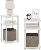 Furinno JUST Night Stand Set of 2, 3-Tier Turn-N-Tube Nightstand, Toolless - Image 6