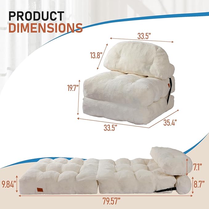 Folding Sofa Bed, Convertible Chair Bed - Image 2