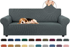 Stretch Couch Covers for Sofa, 3 Cushion Couch Slipcover, Elastic Bottom for by KEKUOU