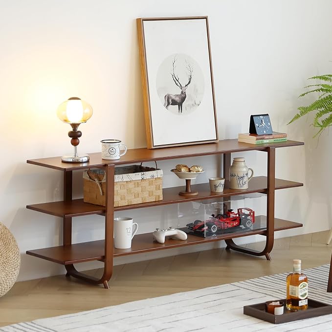 Tiita Wooden TV Stand for 65 Inch TV, Modern Media Console Table - Image 4