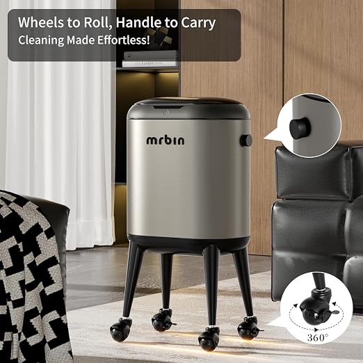 Stainless Steel Slim Bathroom Motion Sensor Trash Can - Image 4