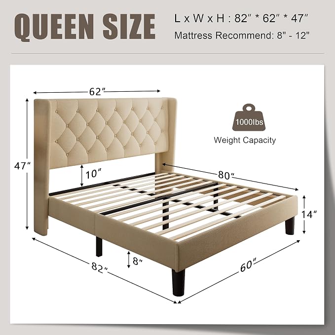 Einhomn Queen Size Platform Bed Frame - Image 2