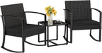 Homall Patio Furniture Set 3 Piece Resin Outdoor Bistro Set Rocking Patio Chairs by Homall