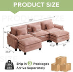 Oprisen 120" Modular Sectional Sofa, Comfy Cloud Couch Sectional Sofa - Image 2