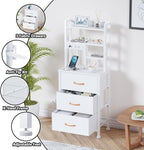 Furnulem Tall Nightstand with LED Lights and 3 Tier Shelves, Night Stand with 3 - Image 5