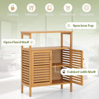 Tangkula Bamboo Floor Cabinet, Bathroom Storage Cabinet - Image 7