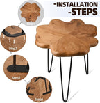 19.5 Inch Live Edge Side Table, Wood Freeform Small End Table - Image 5