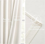 MIULEE Velvet Curtains 50W x 120L 2 Panels Ivory Blackout Curtains | Luxury - Image 6