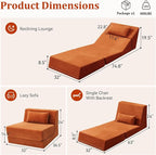 Fold Out Chair Bed, Folding Sofa Bed, 3 in 1 Convertible Sleeper Chair Bed - Image 2