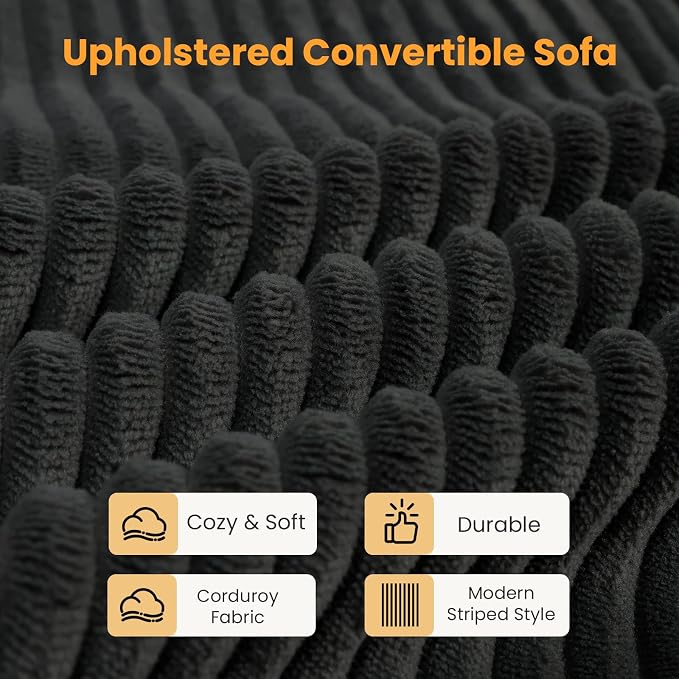 Convertible Sofa Bed, Pull Out 3 Seater Sleeper Sofa - Image 7