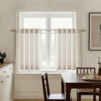 Beige Curtains for Kitchen Windows Over Sink 36 inch Length Rustic Farmhouse - Image 7