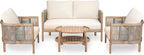Christopher Knight Home 4-Piece Acacia Wood Patio Furniture Set - Image 3