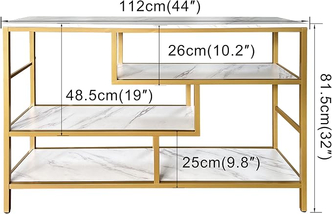 AT-VALY Console Table 4-Tier Storage Shelves Entryway Table Hallway Tables - Image 3