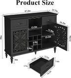 ARTPOWER 47.2" Vintage Wine Bar Cabinet - Image 2