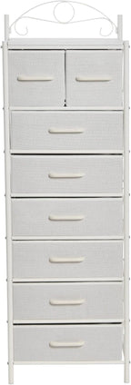 Household Essentials Scandinavian White Iron & Wood Tower Dresser - Image 4