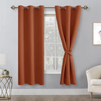 Fall Blackout Curtains for Bedroom 38 x 63 Inch Burnt Ochre 2 Panel | Thermal - Image 8