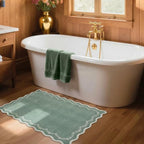 GarveeHome Scalloped Entryway Rug 2x3 Sage Green Washable Front Door Rug | - Image 2