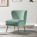 HULALA HOME Velvet Accent Chair, Modern Upholstered Cute Side Chair - Image 9