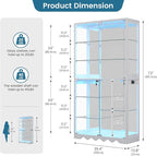 Large Display Cabinet with Glass Doors, 8-Tier RGB Curio Cabinet with Smart - Image 2