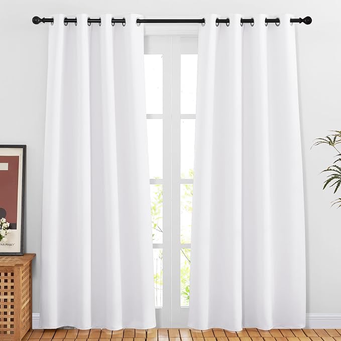 NICETOWN White Doorway Curtains 80 inches Long, Grommet Privacy Door Curtains by NICETOWN