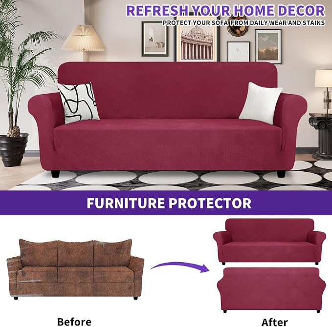 ZNSAYOTX Oversized Super Stretch Couch Cover, New Universal Sofa Covers - Image 3